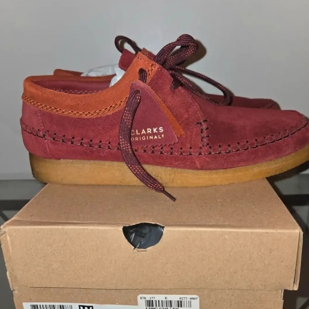 Clarks Originals Red Suede Shoes